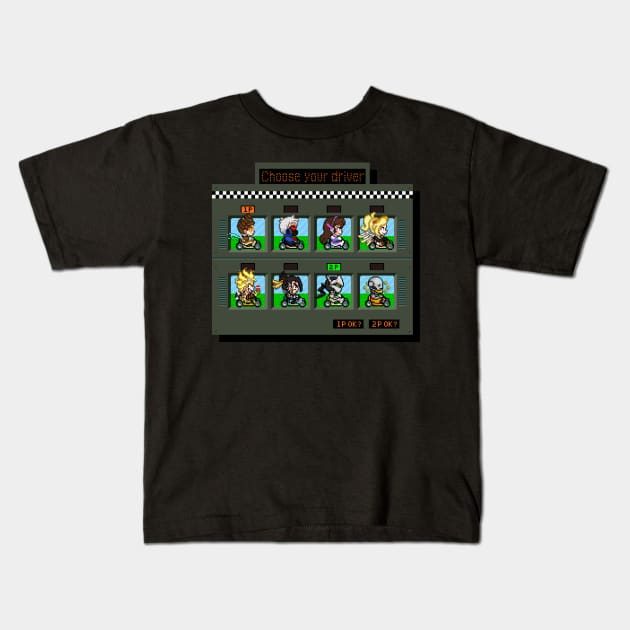 Overkart Character Select Kids T-Shirt by geekmythology